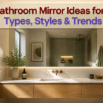 A collage of various bathroom mirror styles and designs.