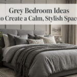 Serene grey bedroom with soft textures and elegant decor.