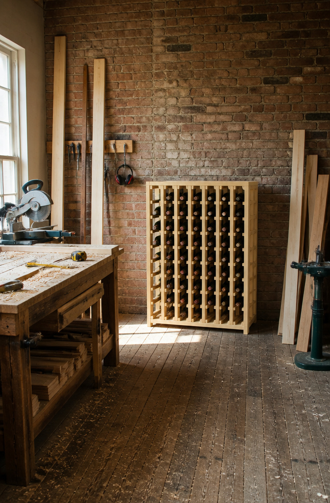 A twelve-bottle wine rack in need of expansion.