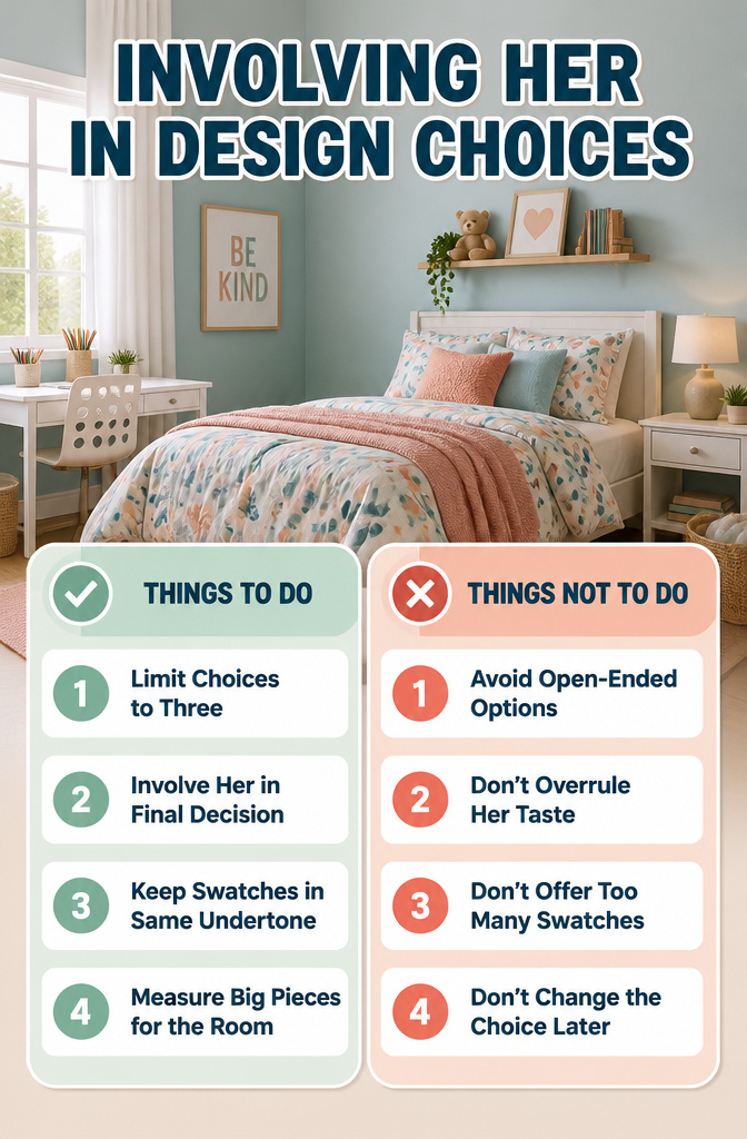 A visual guide showing design choices for kids' rooms.