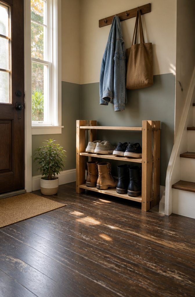 DIY Shoe Rack: 10 Plans for Wall, Tower, Bench and Closet Builds 3 A 2x2 shoe rack with adjustable shelves for different shoe sizes.