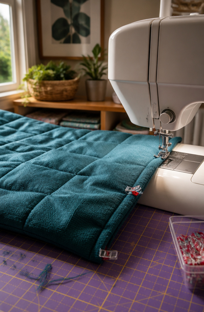 How to Make a DIY Weighted Blanket: 8 Steps for 2026 8 Fabric edges folded and prepared for the final sewing step.
