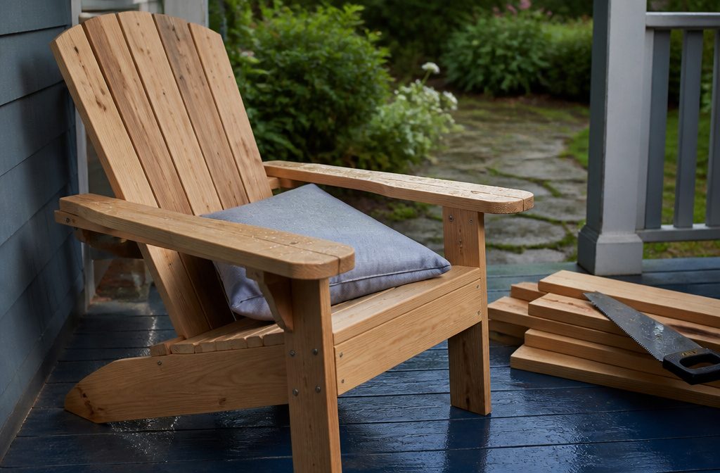 Adirondack chair in a photograph about plans and materials